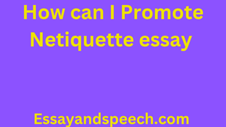 How can I Promote Netiquette essay